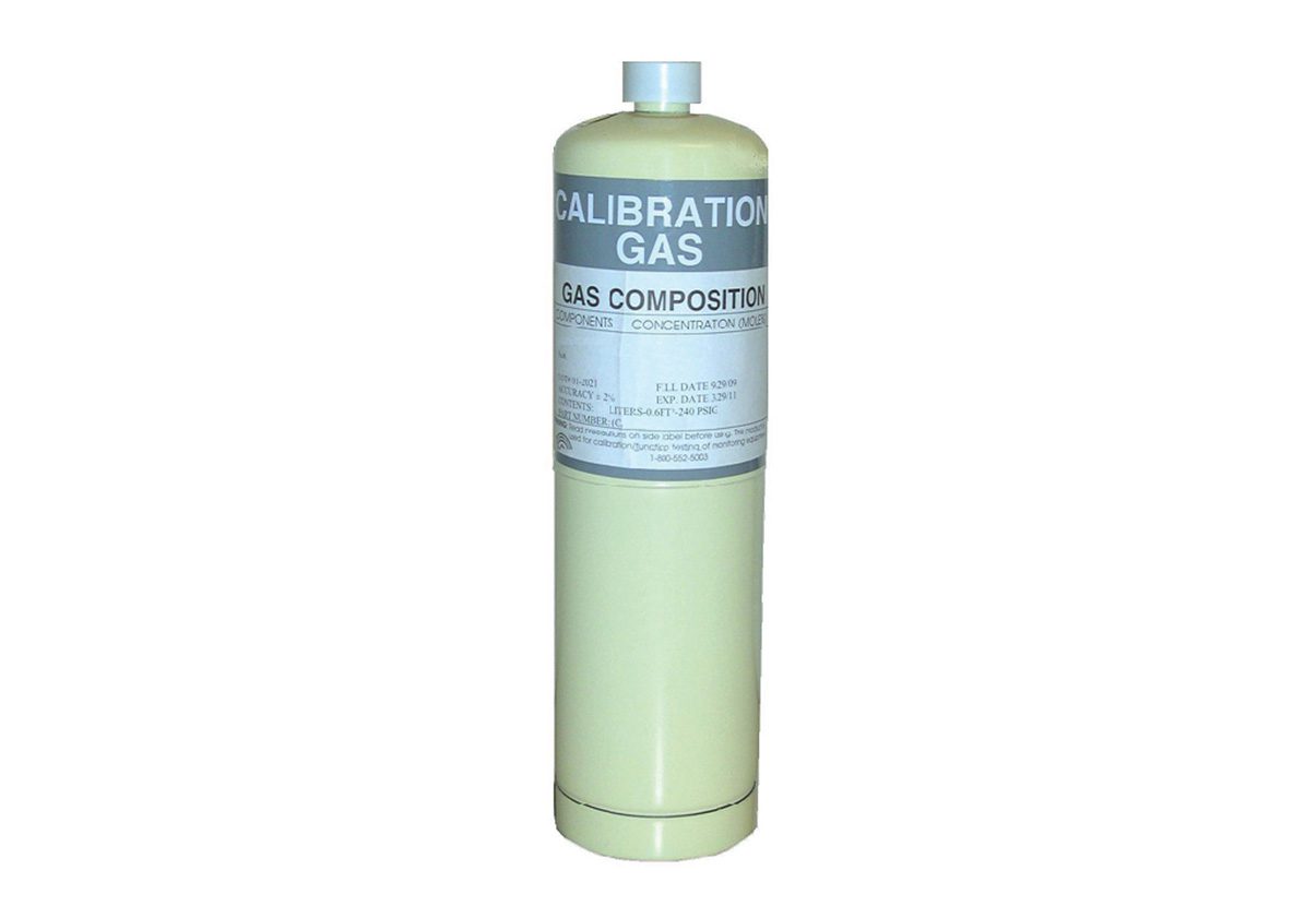 Calibration gas cylinder for Macurco gas detector testing and calibration